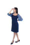 Navy blue Square-Neck dress
