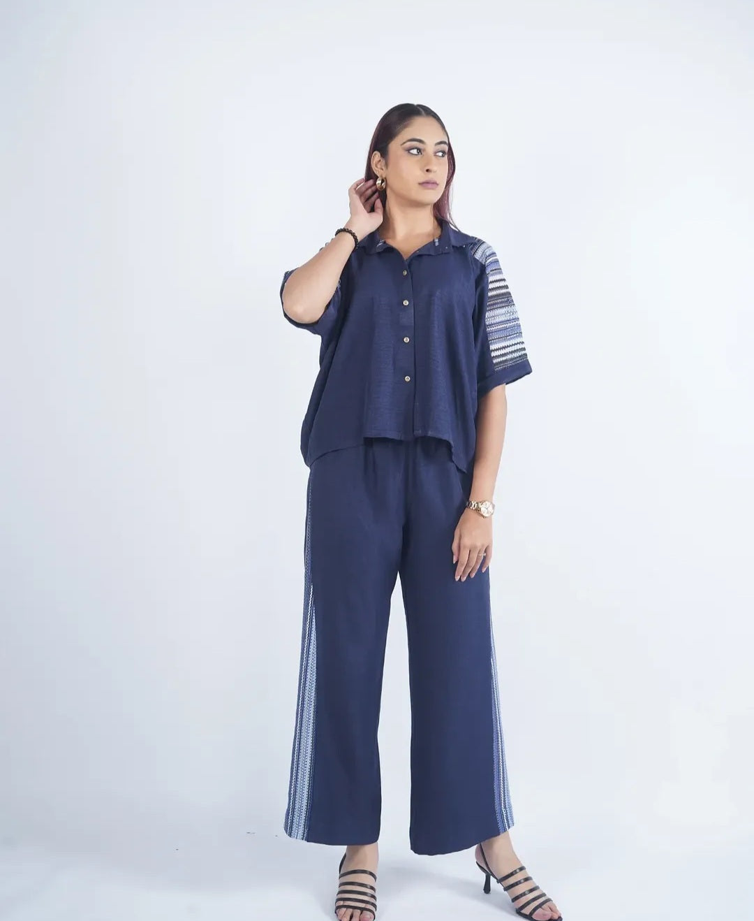 Navy blue cord set only top