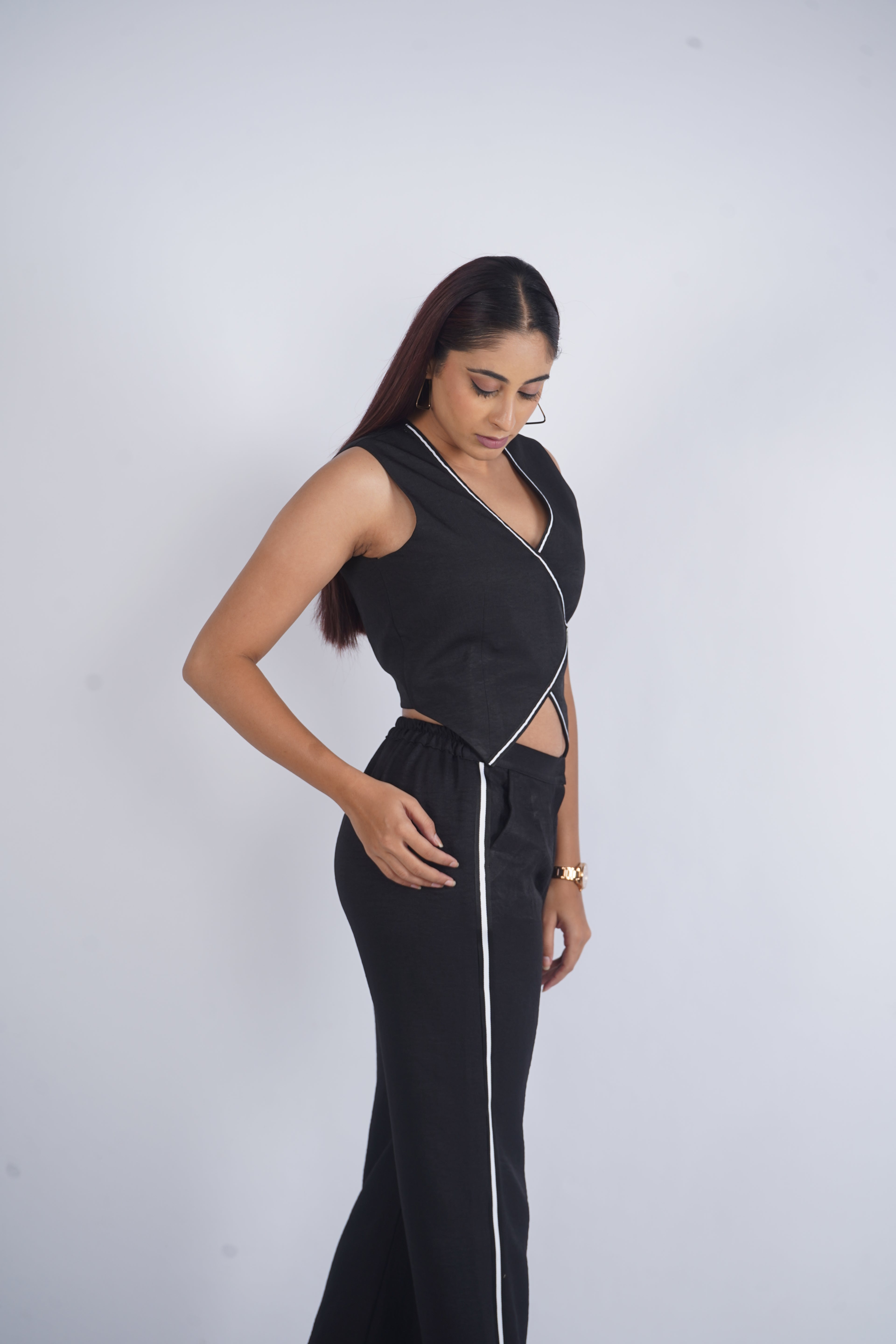 Black Cross-Wrap Co-ord Set