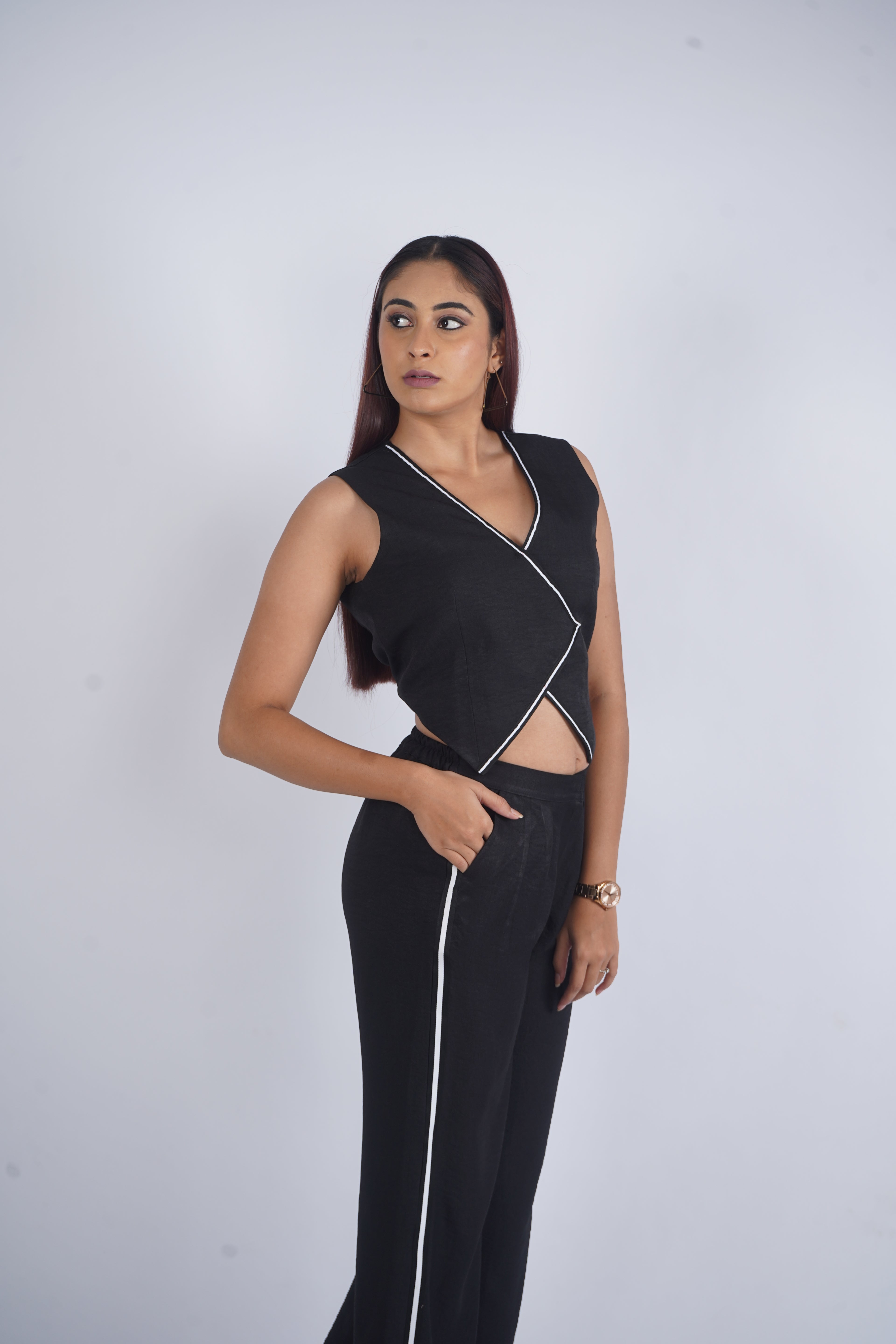 Black Cross-Wrap Co-ord Set