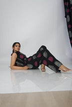 Black spiral zip up jumpsuit
