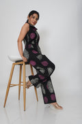 Black spiral zip up jumpsuit