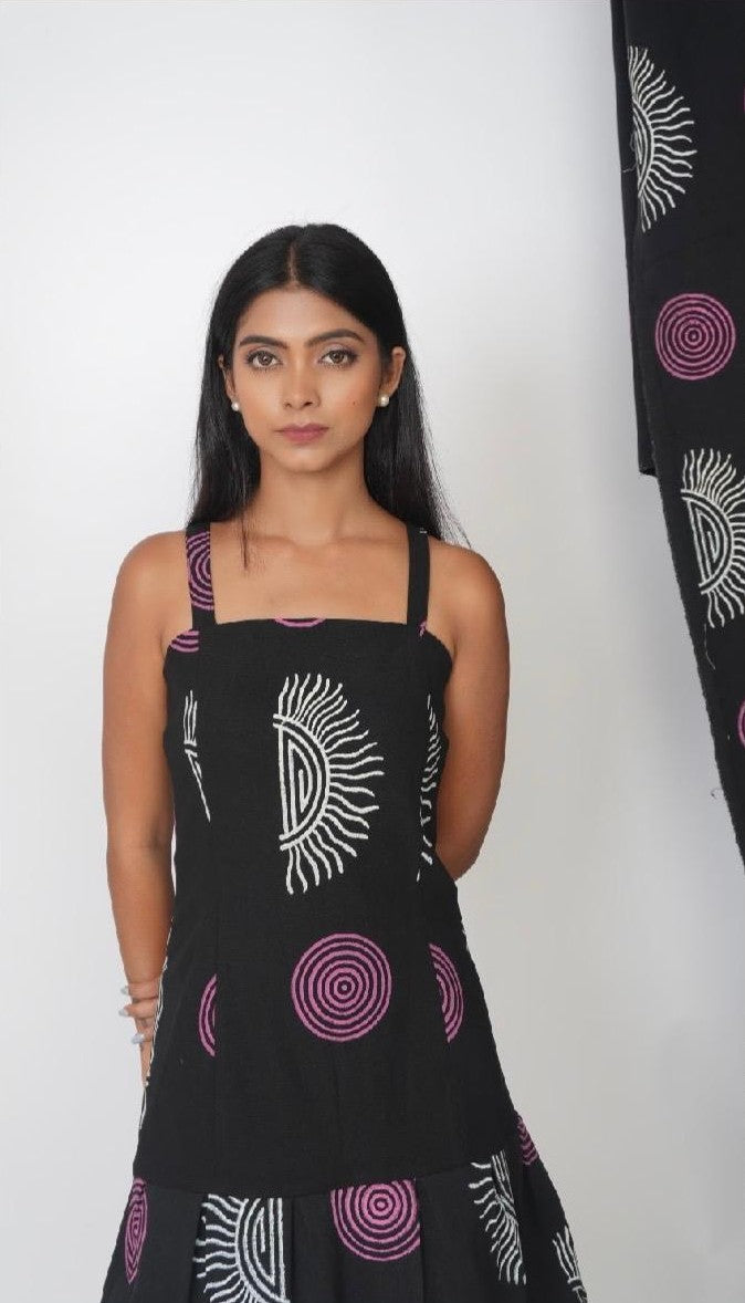 Black drop waist dress