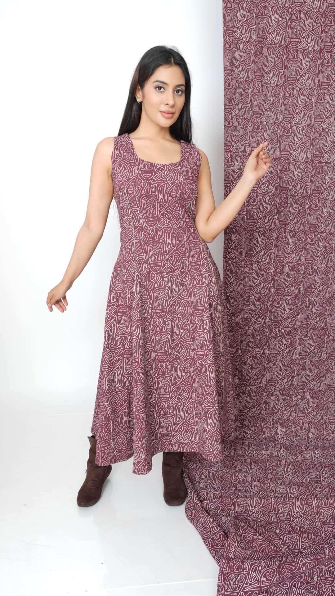 Mauve princess long dress