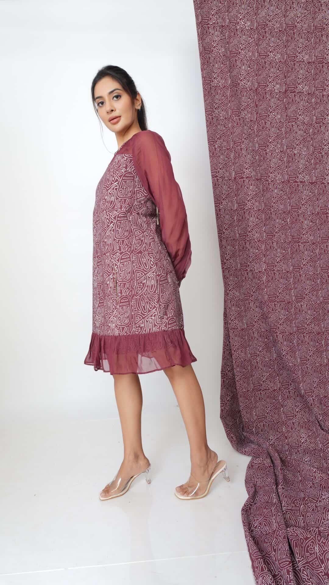 Mauve denim dress
