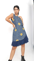 Blue indigo hem denim dress