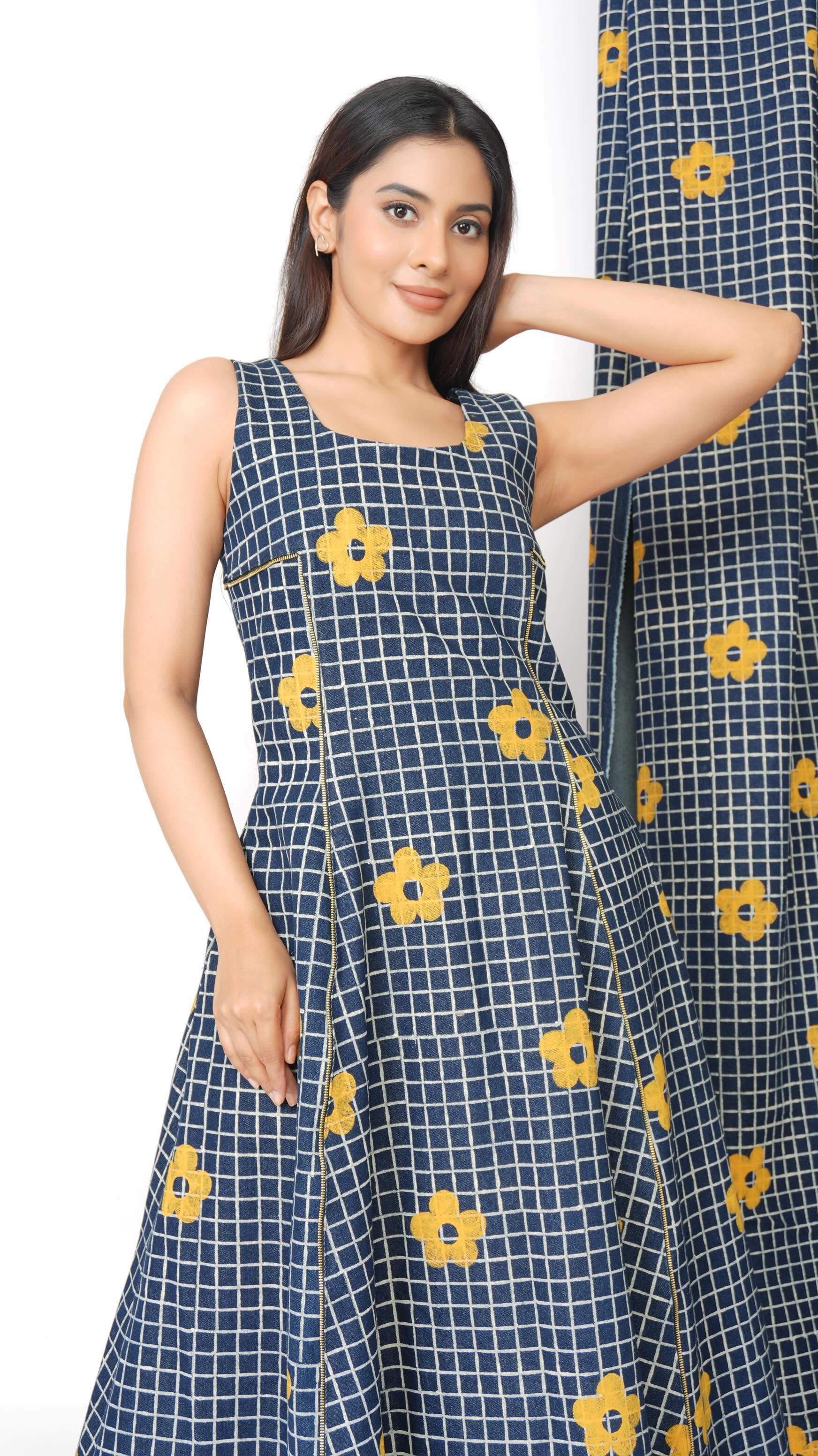 Princess long denim dress