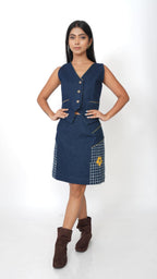 Grid lock denim co-ord set