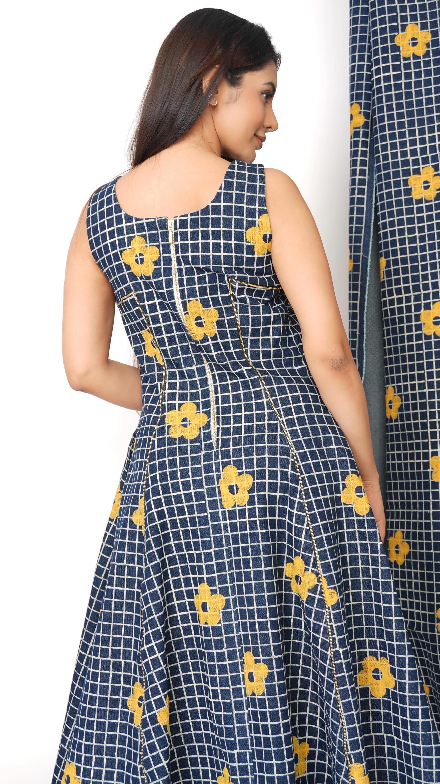 Princess long denim dress
