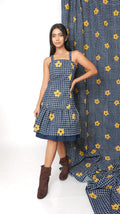 Blue indigo drop waist dress