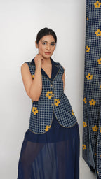 Glow grid vest & organza skirt