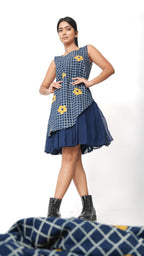 Blue indigo hem denim dress