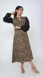 Mocha brown midi dress