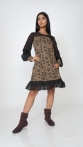 Mocha brown denim dress