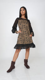 Mocha brown denim dress