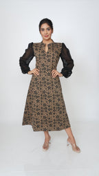 Mocha brown midi dress